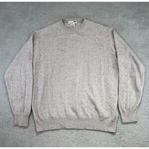 I Levrieri Sweater Men XL Gray Cashmere Silk Pullover Cable Knit Crewneck Italy